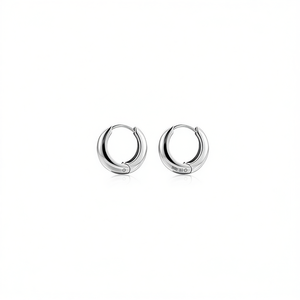 Amy Amy <b>Huggie</b> Earrings Stainless Steel <b>Silver</b> Plated Classic Women's Fashion Jewelry Gift 10mm - Product Image 5