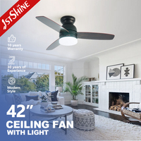 Ventilateur de plafond 1stshine 42 pouces, design moderne, intelligent, efficace, avec moteur DC stable et éclairage LED, vente en gros, assurance qualité