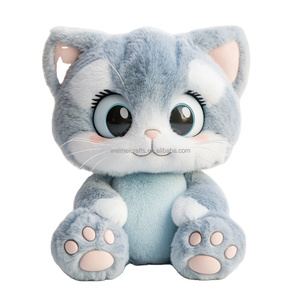 Peluche personnalisée super douce, adorable chat en peluche, rembourrage en coton PP, broderie, OEM/ODM disponible, tailles personnalisées - Product Image 1