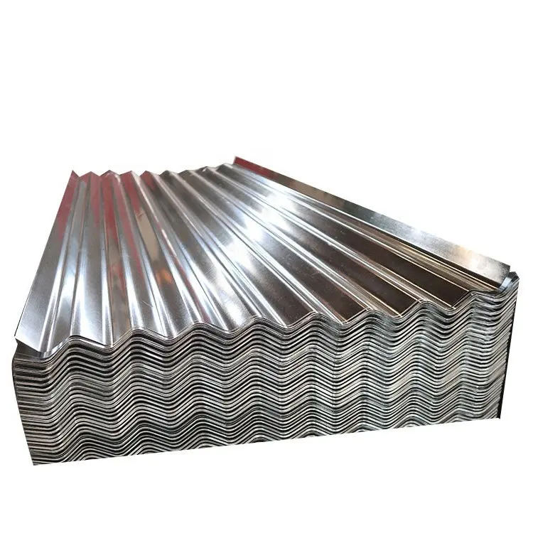 Çinko kaplanmış Metal GI çatı paneli 14 ölçer 0.45mm 10 ft yapı malzemeleri için galvanizli çelik oluklu çatı levhası plaka