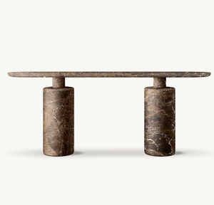 Meubles de salon modernes et luxueux, table console en pierre naturelle travertin - Product Image 5