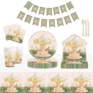 ชุดตกแต่งงานวันเกิดเด็ก DAMAI ธีมงานเลี้ยงวันเกิดธีมละครสัตว์ ชุดจานกระดาษ แก้วกระดาษ ป้ายแบนเนอร์ - Product Image 5