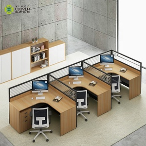 T Vormige Kantoor Cel Bureau Moderne 2 Persoon Werk Station Houten Bureau - Product Image 2