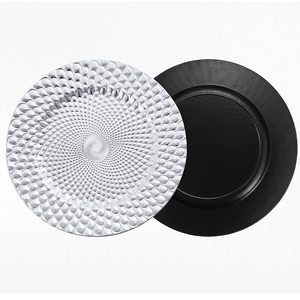 13 pouces en <span class=keywords><strong>plastique</strong></span> chargeur plaques décoration de mariage mélamine assiettes or cuivre maison hôtel Restaurant chargeur plaques mariage - Product Image 5