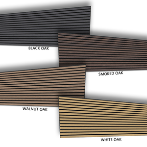 Pannelli Acustici TianGe 100 X 150 in Legno Massello <span class=keywords><strong>di</strong></span> Quercia Naturale a Tre Lati, 3600mm, Alta Densità 3D, Grigio Chiaro - Product Image 3