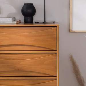 Armadietto della credenza in legno organizer cassettiera di 5 cassetti Vintage in legno massello di Teak fatto a mano con colori naturali armadi da soggiorno - Product Image 6