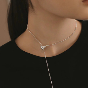Cadena de Plata de Ley S925 con Colgante de Corazón de 68 cm, Diseño Minimalista, Joyería para Regalo - Product Image 1