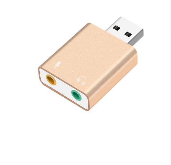 USB Sound Card USB Aluminum Alloy Sound Card Computer USB Drive Free Karaoke External Sound Card Plug and Play 7.1