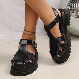 2024 donna <span class=keywords><strong>sandali</strong></span> Slip-on con tacco in pelle <span class=keywords><strong>di</strong></span> lino stile gladiatore con chiusura - Product Image 4