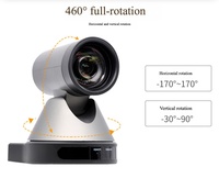 Kamera Konferensi PTZ 12X Zoom 4K 30fps 1080P 60fps dengan Mikrofon Sudut Lebar 72.5 untuk Ruang Rapat Siaran Langsung Langsung dari Pabrik