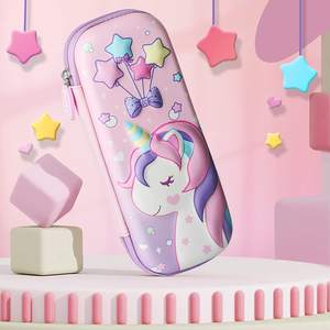 Durable Kawaii mignon dessin animé licorne <span class=keywords><strong>3D</strong></span> porte-stylo Estuche Escolar sac <span class=keywords><strong>à</strong></span> crayons étui grande capacité antichoc EVA pour les filles - Product Image 3