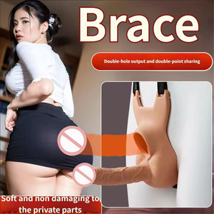 Großer <span class=keywords><strong>Dildo</strong></span> Tragbarer Vibrator Realistischer <span class=keywords><strong>Dildo</strong></span> Doppelte Stimulation Vaginal und Anal G-Punkt Männlich Weiblich Silikon Erwachsenen-Sexspielzeug - Product Image 4