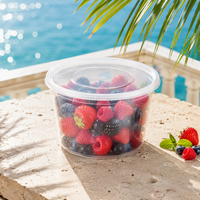 Conteneur alimentaire rond en plastique jetable sans BPA de 1000 ml (32 oz) avec couvercle, compatible micro-ondes, boîte à emporter pour la préparation et le stockage des repas