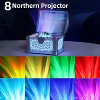 Lumière Nocturne LED Aurore Boréale Étoilée avec Télécommande pour Projecteur Ciel Étoilé Bluetooth Chambre et Lampe de Table à Ondulations d'Eau