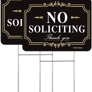 Double Sided Corrugated <b>Plastic</b> Waterproof Yard Cards No Soliciting House Advertising Stake Stands PP Material Cut Processing - Product Image 1