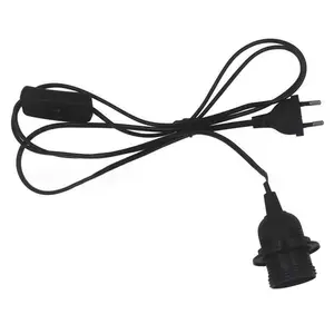 Norme nationale 0.5 fil 303 interrupteur + E27 tête prise bouton d'alimentation interrupteur ligne câble lampe à LED EU US Plug modèle