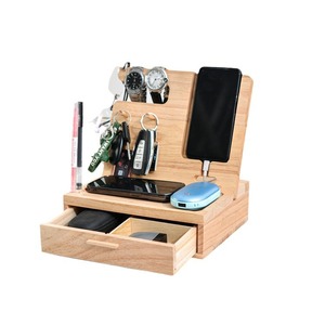 Wooden phone stand <b>desktop</b> <b>shelf</b> with drawers, simple design, <b>desktop</b> bedroom bedside <b>shelf</b> - Product Image 3
