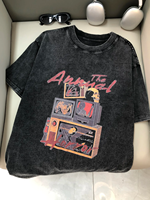 T-shirt en coton 100% unisexe, été, nouveau, imprimé numérique, ample, manches courtes, tricoté, pour homme et femme, tendance, mode décontractée, hauts