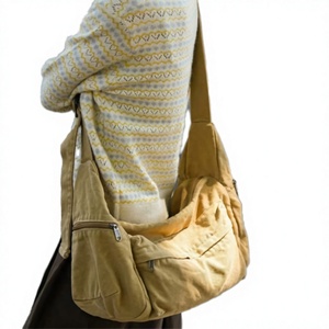Girls Japanese Vintage Washed Canvas Tassel Shoulder Tote <b>Bag</b> Casual Literary <b>College</b> Student Durable Crossbody Messenger <b>Bag</b> - Product Image 3