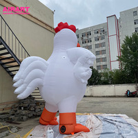 Grand Coq Gonflable Blanc pour Décoration Publicitaire