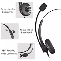 Headset Peredam Kebisingan Binaural Terlaris dengan Konektor USB dan Mikrofon untuk PC