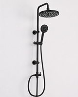 Ensemble de douche double jet en laiton poli noir mat avec plaques de buse massantes pour grossistes en articles sanitaires