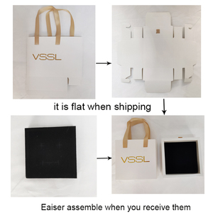 Boîte à bijoux en papier avec <span class=keywords><strong>tiroir</strong></span> coulissant rose personnalisé, emballage en papier, boîte à bijoux en papier avec poignée - Product Image 6