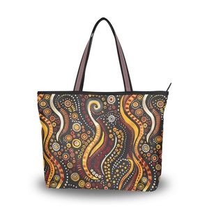 Australian Aboriginal Art Silk Fabric Large Shoulder Bag Ladies Handbag <b>Shopping</b> Bag Custom Print Luxury Handbags for Women - Product Image 1