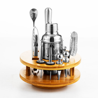 Ensemble de shaker à cocktails avec support, ensemble de shaker à cocktails avec plateau, kit de préparation de cocktails, outils professionnels pour barman