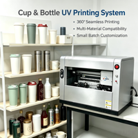 Impresora UV Cilíndrica para Botellas Suntec STR-120S, Máquina de Impresión de Vasos de Vidrio para Cerveza, Rotación Automática de 360 Grados