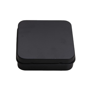 70X70X23MM White Matte Black Silver Square Metal Gift Tin Box Storage Box Hinged Mini Candy Cookie Tin