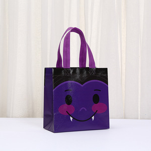Borsa Non Tessuta per Halloween con Stampa di Fantasmi, Gatti e Mumie, Sacchetto per Dolcetti 20x20x9cm - Product Image 3