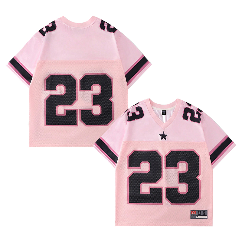 Pink with black characters