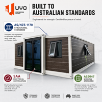 Maison conteneur extensible UVO 20FT : Certifiée AS/NZS 1170 & SAA, unité préfabriquée pour logement secondaire |   Maison à louer à haut rendement pour l'Australie