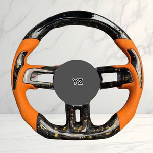 Poignées de volant personnalisées YZ en cuir avec LED et fibre de carbone pour <span class=keywords><strong>Ford</strong></span> <span class=keywords><strong>Mustang</strong></span> <span class=keywords><strong>Gt</strong></span> 350 S550 S650 S197 Ecoboost, intérieur de voiture - Product Image 2