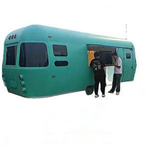 Carrito de Comida Comercial de Acero Inoxidable de 4 Ruedas, Remolcable, para Camping, con Diseño de Hotdog y Helado, Ideal para Zonas Turísticas, con Temática de Radio Gigante - Product Image 2