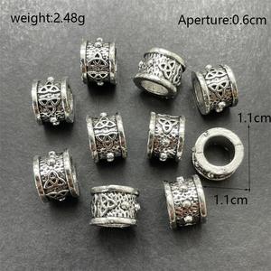 เครื่องประดับเงิน Junkang, สร้อยข้อมือโลหะผสมสามทางย้อนยุค, ลูกปัดและสายรูปขนาดใหญ่ - Product Image 2