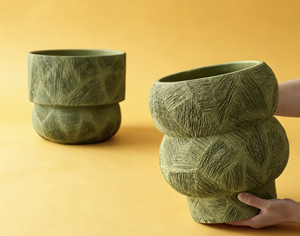 <span class=keywords><strong>Vaso</strong></span> Rotondo in <span class=keywords><strong>Cemento</strong></span> Stile Art Déco con Foro, <span class=keywords><strong>Vaso</strong></span> per Fiori Ecologico da Tavolo per Decorazioni Centrotavola Matrimoniali - Product Image 1