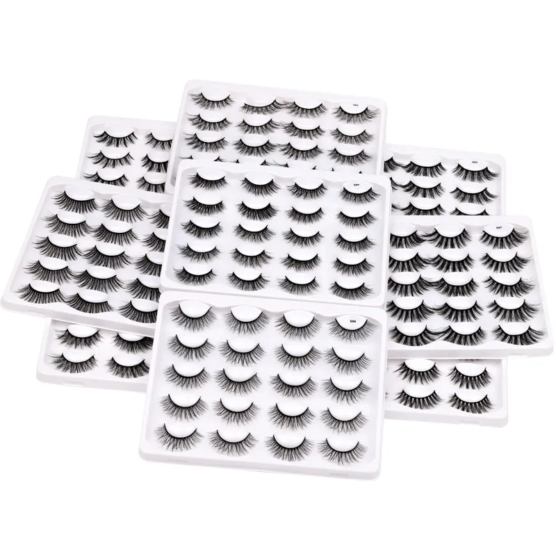 10 pairs of European and American thick, slender, curly 3D mink natural false eyelashes