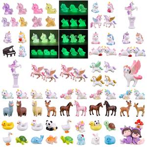 Mini figurines d'animaux licorne <span class=keywords><strong>en</strong></span> résine, mignonnes, thème féerique, Saint-Valentin, romantiques, pour pâte à modeler, slime, objets de collection, remplissage de boîte cadeau du fabricant - Product Image 3