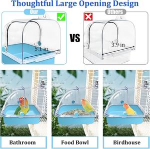 Bañera Colgante de Plástico para Pájaros, Piscina para Pájaros, Bañera para Loros, Piscina para Pájaros Montada en Jaula - Product Image 4