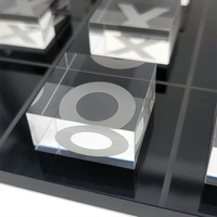 Jeu de tic-tac-toe XO en acrylique extérieur personnalisable de haute qualité, fait à la main, plateau de jeu en acrylique transparent et solide