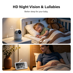 Video <strong>Babyphone</strong> Without WiFi 720P Resolution 5-inch Screen Night Vision &amp; Two-Way Audio - Product Image 6