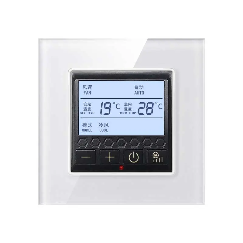 L88 Glass Panel The Central Air Conditioner Fan Thermostat Control Temperature Controller Wall Control Knob Switch
