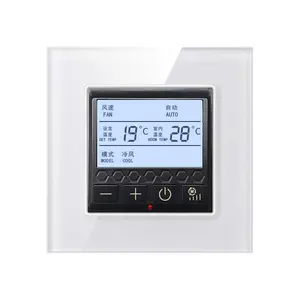 L88 Glass Panel The Central Air Conditioner Fan Thermostat Control Temperature Controller Wall Control Knob Switch