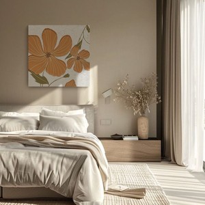 Hand Painted Floral Canvas Art <b>Square</b> White <b>Frame</b> Impressionism Style For Living Room Bedroom Decor - Product Image 3