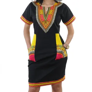 h &d short traditional african dashiki print dress for african clothing