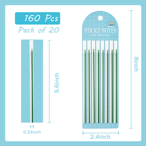 160 cintas resaltadoras transparentes: etiquetas adhesivas transparentes, páginas resaltadas largas y altas, etiquetas <span class=keywords><strong>de</strong></span> índice marcadas, notas sobre suministros <span class=keywords><strong>de</strong></span> oficina - Product Image 2