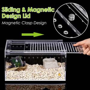 昆虫カタツムリ両生類用アクリル爬虫類テラリウムエンクロージャーアクリルタランチュラ繁殖ボックス磁気 - Product Image 4