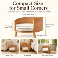 Lit pour chat en bois massif de qualité supérieure, moderne, avec coussin, écologique, durable, confortable, meubles de salon (emballage en carton)